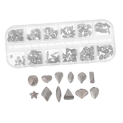 SAFIGLE 1 Caja Joyería De Manicura Diy Accesorio Clavos Cristales Piedra Encanto De Uñas Encanto De Manicura Drinestone Para Uñas Arte De Uñas Vistoso Gemas Para Uñas Hechizas Negro Metal