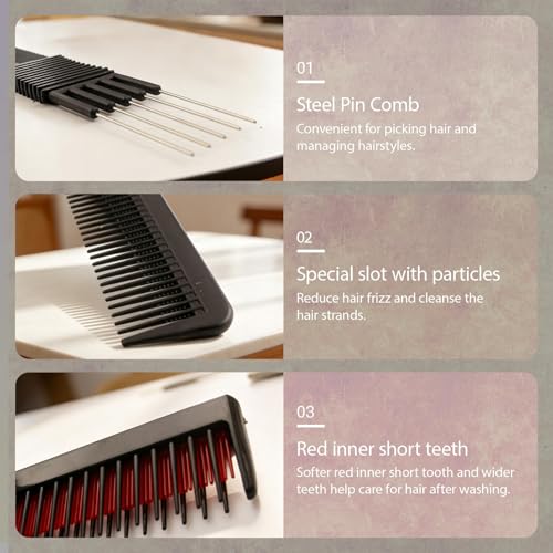 Set de 3 Peines para Peinar y Estilizar Multicolor miniatura 4