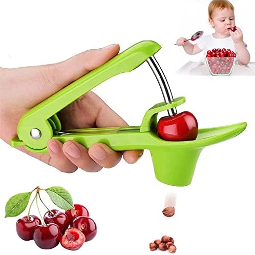 Cherry Pitter,Cherry Seed Remover Olives Pitter Tool, Cherries Corer Pitter Tool with Space-Saving Lock Design,Multi-Function Fruit Pit Remover for Making Cherry Jam (Stainless Steel/Heavy-Duty)