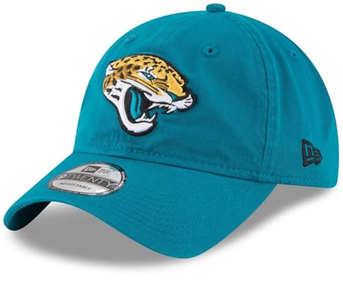 New Era NFL Core Classic 9TWENTY Team Color Adjustable Hat Cap One Size Fits All - Jacksonville Jaguars Teal