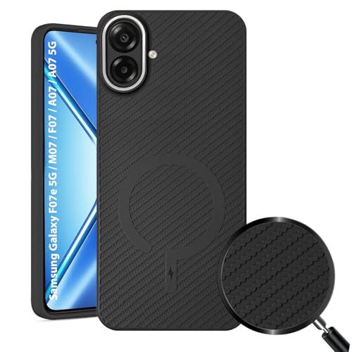 Image of LIRAMARK Rugged Carbon Fibre TPU Armor Silicone Back Cover Case for Samsung Galaxy F07e 5G / M07 / F07 / A07 / A07 5G