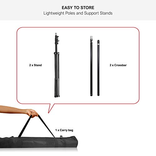 Julius Studio 10 Feet Wide Backdrop Stand With 10 X 12 Feet Black Background Screen Muslin For Photo Video Shooting, Easy Length Adjustable System, Pure Deep Black Color With Clamps, Jsag715 #TOP4