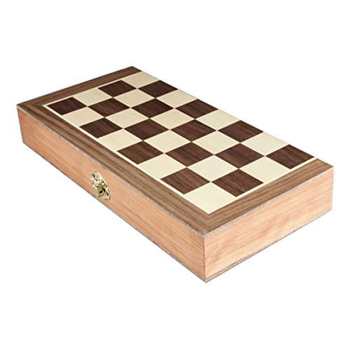 Amerous Chess Set, 12"X12" Folding Wooden Standard Travel International Chess Board Game Set With Magnetic Crafted Pieces #TOP7