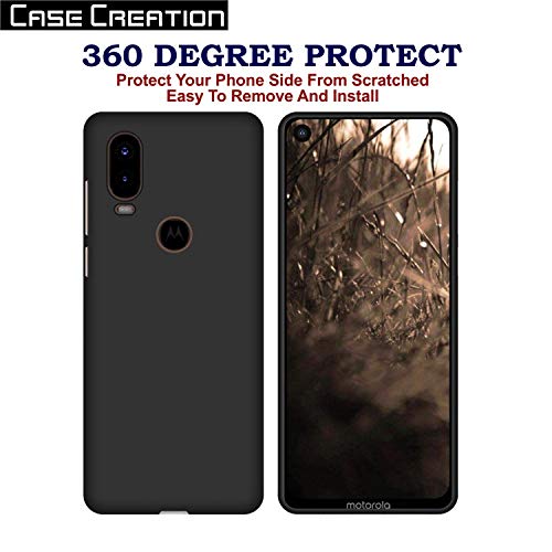 Image of Case Creation for Motorola P40 2019 Back case, Motorola P40 Slim Flexible Smart Look case with 360 Camera All Angle Protection (Pure Black)
