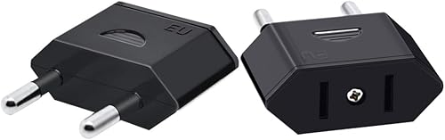 Miniatura 5 de UE a EE. UU., enchufe de conversión de viaje europeo, CNUS 2 agujeros a UE 2 enchufe cilíndrico, CN US a UE Adaptador de enchufe convertidor de CA