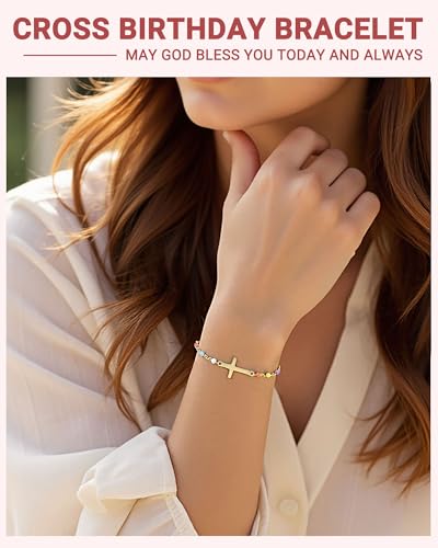 PINKDODO Happy 12th 13th 16th Birthday Gifts for Girls Cross Bracelet 12/13/16 Year Old Girl Birthday Gifts Ideas2