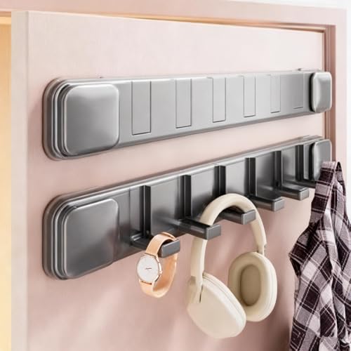 La mejor selección de Colgador de Bolsas para comprar hoy. 41 Perchero para Puerta, 6 Ganchos, Ganchos para Puertas Sin Necesidad de Taladrar, Colgador de Bolsas, Plegable Gancho para Puerta, Organizador para Chamarra, Paraguas, Baño,...