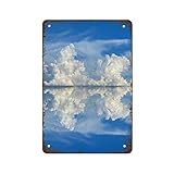 Blue Sky White Cloud Reflection Living Room Art Delicate Art Deco Art Fashionable Metal Sign Vintage Tin Sign Home Decor Most Iconic Art Sign Wall Decor 8x12 Inches
