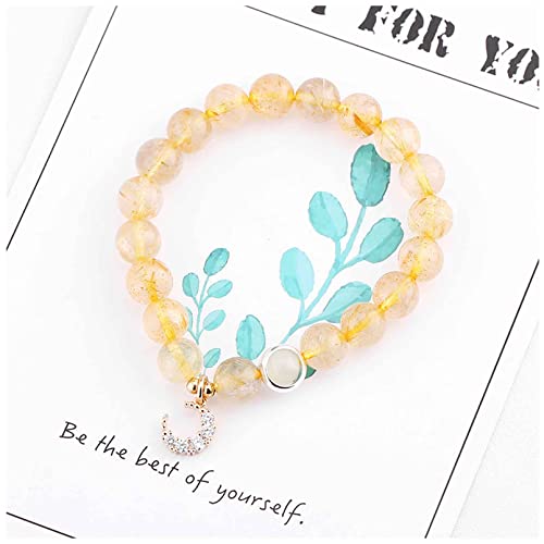 Bracelet en Perles de pépite de Cristal de Pierres précieuses Naturelles Bracelet en Pierre de guérison Perles Bracelet d'étudiant Ultime - Étude, Concentration mentale et mémoire (8 mm),K8 Cover