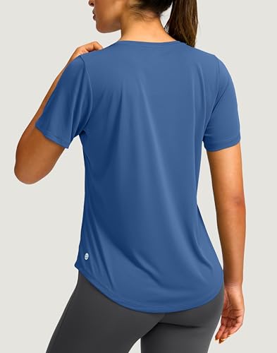 Image of Women's Short Sleeve Workout Shirts UPF 50+ Sun Protection T-Shirts Quick Dry Breathable Gym Running Hiking Tops for Women