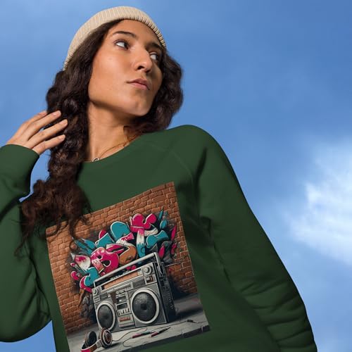 Sweat-shirt raglan bio unisexe vert bouteille taille XL - 4