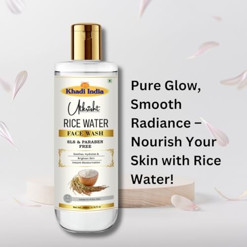 Image of Khadi Rice Water Face Wash 200ml | Herbal & Natural | For Hydrated & Even Skin Tone | Glowing & Brightened | SLS & Paraben Free | All Skin Types | Korean Skin Care for Men & Women