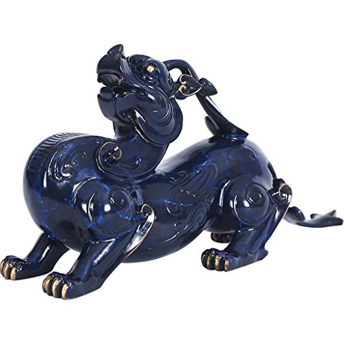 Statue Pi Yao en cuivre véritable à longue queue pour décoration haut de gamme