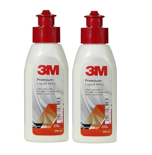 Image of 3M Premium Liquid Wax, Restores Car Paint Gloss, Water Repellent and UV Protection (100ml Each, Pack of 2)