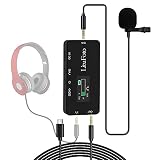 LituFoto VV18 Lavalier Mikrofon, mit TFT Display, Echtzeit Monitor, Wiedergabefunktion, Omnidirektionaler Kondensator, 5 m, Mikrofon für PC Gaming/Interview Aufnahme/Podcast/Video (Type C)