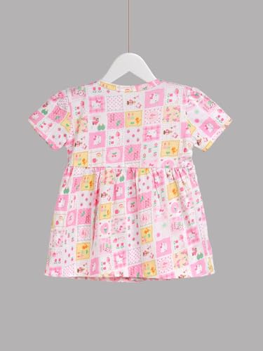 Image of HELLCAT 100% Cotton Baby Frock Dress for Girls - Pack of 3, Soft & Trendy, Short Sleeve