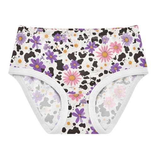 Wusikd Black Cow Print Girls' Underwear Cotton Girls Briefs Soft Toddler Underwear 2T