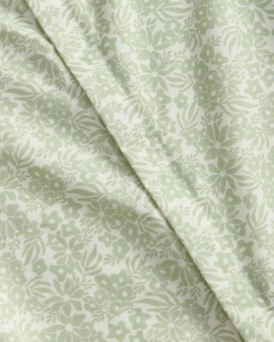 Image of Duvet Cover King - Floral Duvet Cover Set - 3 Piece - Sage Retro Floral | Soft Floral Duvet Cover 104 x 90 with 2 Pillow Shams, Comfy Floral Bedding Set, Hotel Luxury with Zipper Closures & Ties