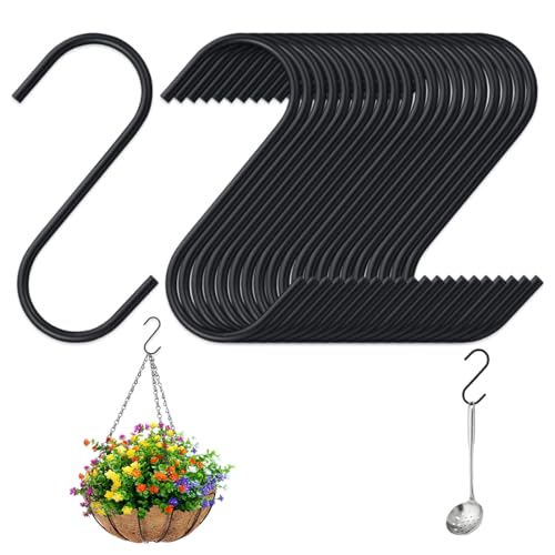 YUVKIN Lot de 20 Crochets en S en Acier Inoxydable, Robustes et Résistants, Double Crochets, Crochets en S Métal Pour Cuisine, Salle de Bain, Chambre à Coucher, Petit...