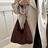 GWAWG Große Wildleder Tote Bag Damen Handtasche Shopper Schultertasche Hobo Bag Vegan Leder Slouchy Beuteltasche Uni Henkeltasche Shoulder Bag für Damen aus veganem Leder #5