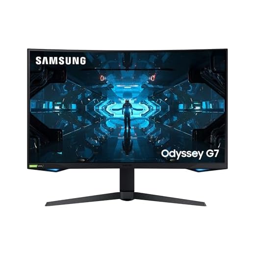Samsung Monitor Gaming Odyssey G7 (C32G73), Curvo (1000R), 32", 2560x1440 (WQHD 2K), HDR 600, VA, 240 Hz, 1 ms, FreeSync Pro, G-Sync, HDMI, USB 3.0, Display Port, Ingresso Audio, HAS, Pivot, PIP, PBP