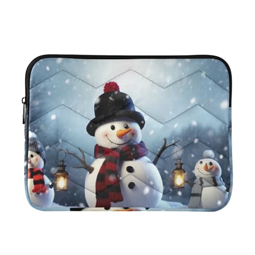 Funda para portátil 13-14 pulgadas impermeable con diseño de muñeco de nieve miniatura 1