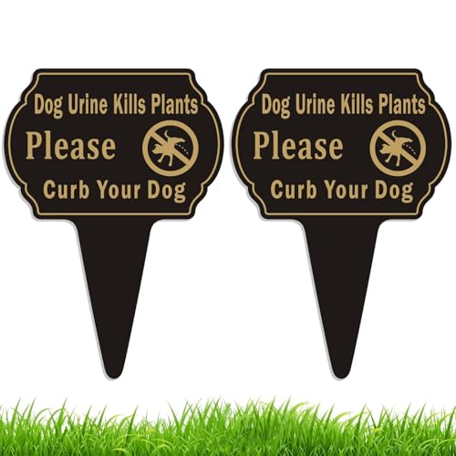 Felexdo Dog Urine Kills Plants Curb Your Dog Sign,13.6”X9.6” 2PACK