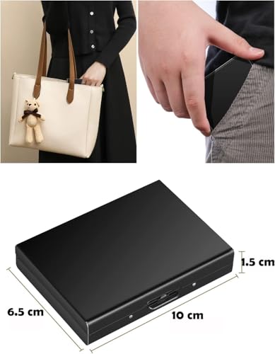 Black RFID Blocking Metal (Unisex) Card Holder (Black (8 Slots)2