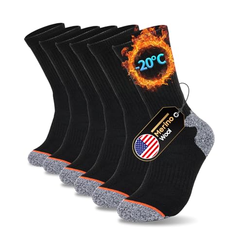 kaciixaa Merino Wool Thermal Socks for Men & Women, 3