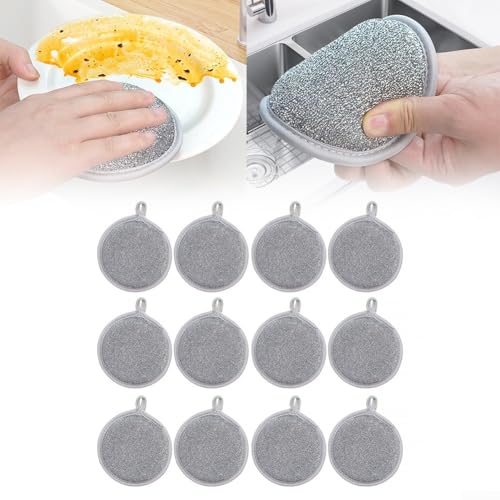 612 stracci in filo metallico per lavare i piatti, riutilizzabili, per la pulizia della cucina e della casa, panni multiuso per sporco bagnato e asciutto (12 pezzi)