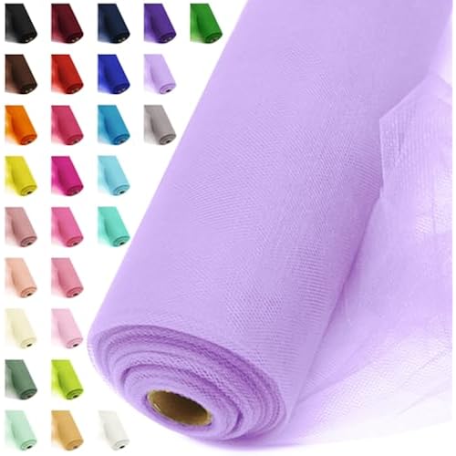 Tulle Fabric Roll 54 Inch x 20 Yards, Matte Tulle Ribbon (Lavender)