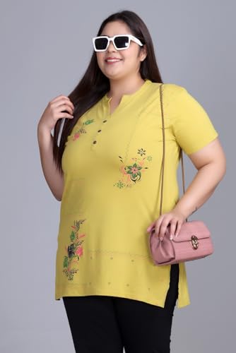 Image of In Love Women's Cotton Blend Plus Size Printed Kurti