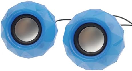 Komwell 3.5mm Mini Computer Speakers, Powered by USB With LED Lights For Laptops and Desktops (Blue)