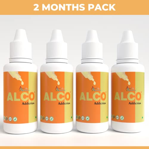 Sogo Teleshoping Alco Plus Anti Addiction Drops: Ayurvedic Drops for De-addiction, Quit Smoking and Alcohol Addiction, Approved by Ministry of AYUSH, Govt. of India - 2 Month Pack (Pack of 4)