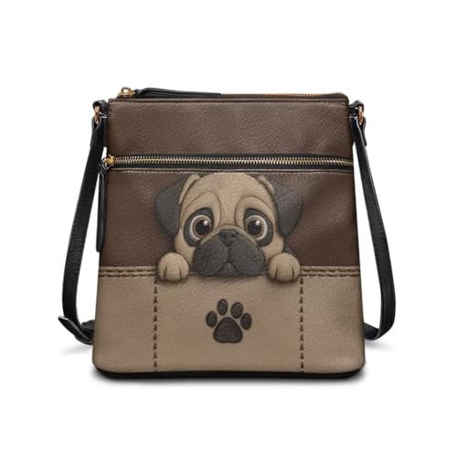 PU Leather Crossbody Bags for Women Trendy Shoulder Purse Bag with Zipper Pocket Sling Hobo Bag for Shopping Dating