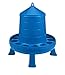 Poultry Feeder with Legs (Blue) - Durable Feeding Container with Carrying Handle for Chickens & Birds (26 Lb) (Item No. DT9877)