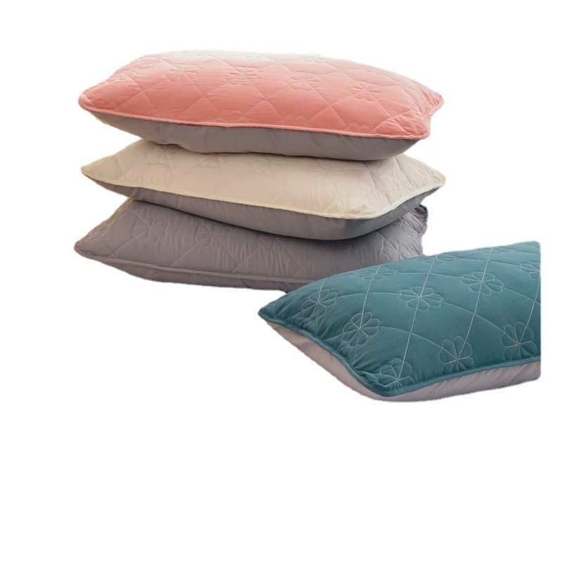 3 federe per cuscino in cotone classico e senza tempo, colore puro semplice, con qualsiasi letto brillante, 48 x 74 cm (blu