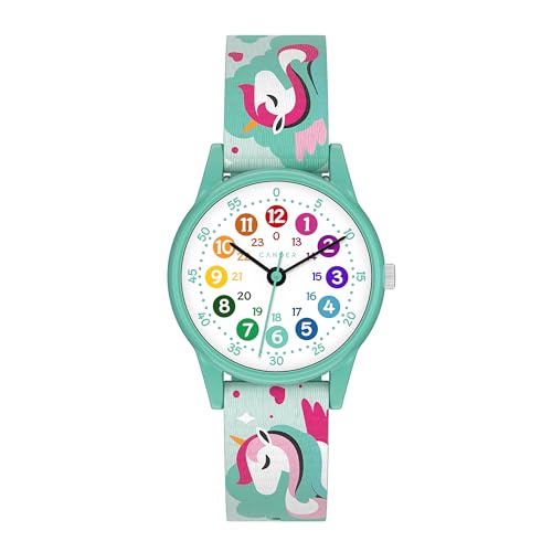 Reloj de pulsera para niños Cander Berlin MNA 1530 E de unicornio color turquesa con correa