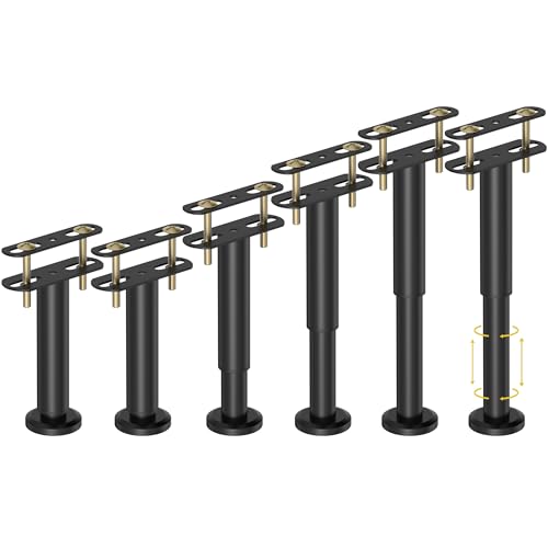 Wlrrcwdttc 6 Pcs Adjustable Height Bed Support Legs 7.08-12.6 inch, Bed Frame Center Support Legs...