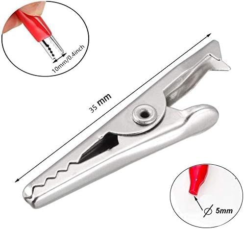 20Pcs Alligator Clips Black Red Soft Insulated Boots Covered Test Lead Clamp-(Medium) - Image 2