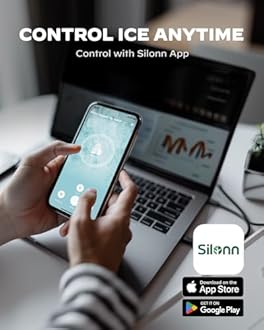 Silonn Nugget Ice Maker Countertop, WiFi Pebble Ice Machine with Soft Chewable Ice, Timer Function and Status Alerts with Silonn App, 33lbs/24H for Home, Kitchen, Office