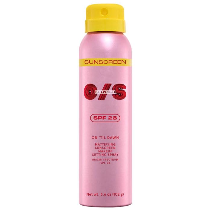 O/S by P-Starr - On 'Til Dawn Mattifying Sunscreen Makeup Setting Spray SPF 28, Long-wearing, UV Protection - 3.6 oz/142 mL