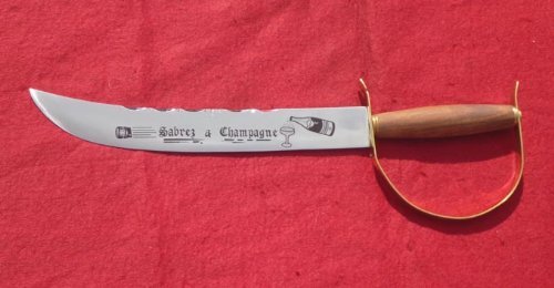 Uster champagne saber wood handle