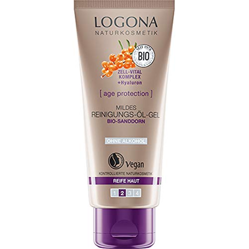 Preisvergleich Produktbild LOGONA Naturkosmetik Age Protection Mildes Reinigungs-Öl-Gel, tiefenreinigend und rückfettend, entfernt sanft und gründlich Make-up und Schmutz, 100 ml