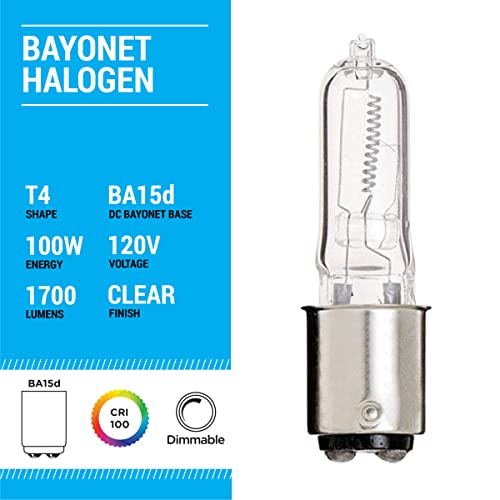 Kor K01037 Q100Cl/Dc - 120-Volt - Halogen Jd Type T4 - Ba15D - Dc Bayonet Base - 100-Watt - Clear Light Bulbs thumb #1