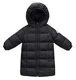 Little Boys Girls Downcoat Thick Long Jackets Padded Outwear Winter Hoodies Puffer Coats 3-4T Black
