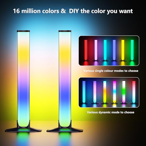 Barre LED RGB sync musicale USB : lot de 2 lampes de jeu Bluetooth avec appli pour PC - 2