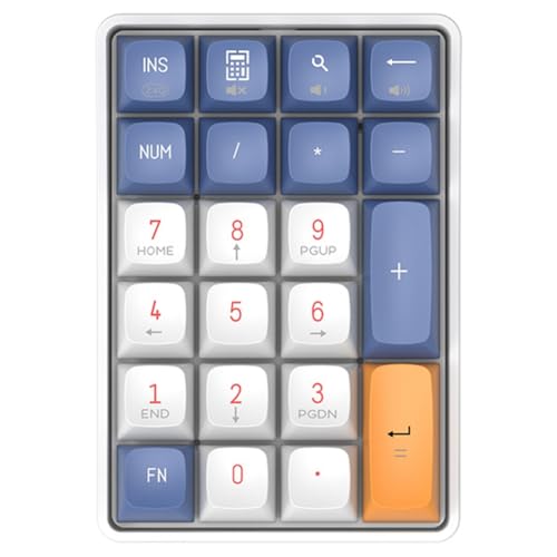 YGBWAOV Teclado Numérico Mecánico Aigo A18 de 22 Teclas, Inalámbrico/con Cable, para Ordenador Portátil, Conector en Caliente, Compacto y Portátil.