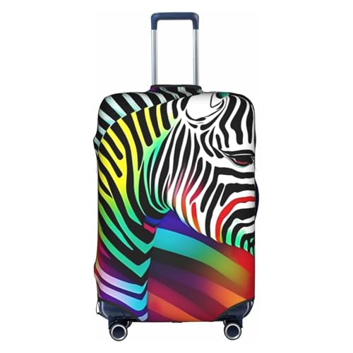 Colorful Rainbow Zebra print Anti-scratch Luggage Cover, Luggage Protective Case, Washable Luggage Cover