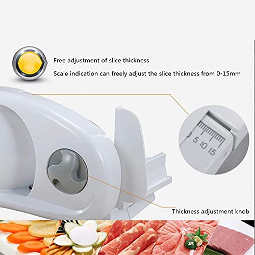 DGHJK Gefrorener Fleischhobel, Aufschnittmaschine Brotschneidemaschine Faltbarer Wursthobel, Inkl. Schinkenmesser, Edelstahlmesser 170 mm Schnittstärke 0-15 mm 100 W – Bild 3